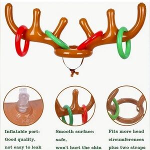 Inflatable Reindeer Antler Ring Toss Game Set